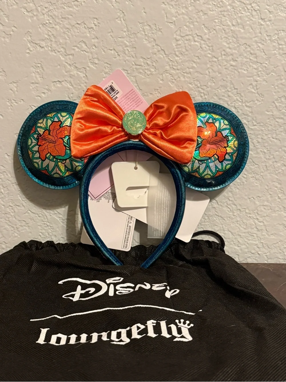 Loungefly Disney Princess Stained Glass Moana Mini Backpack and Ears Combo